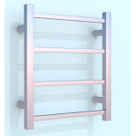 Heated Towel Rail Square 4 Bar 500Hx420Wx120D - Chrome